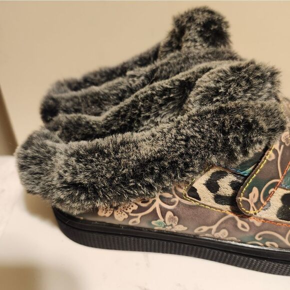 Brand New L’Artiste Spring Step "Lamya" Leather Fur-lined Mule Sz.7/37 Ret.$110 - Picture 6 of 12